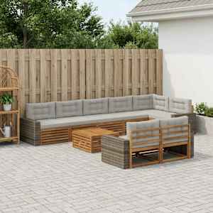 Zunanja garnitura za sedenje z blazino 9 pcs