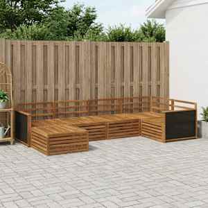 Zunanja garnitura za sedenje 6 pcs Naravna