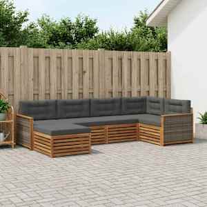 Zunanja garnitura za sedenje 6 pcs Naravna in antracitna