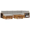 vidaXL V&auml;li diivanikomplekt 7 tk Naturaalne ja helehall