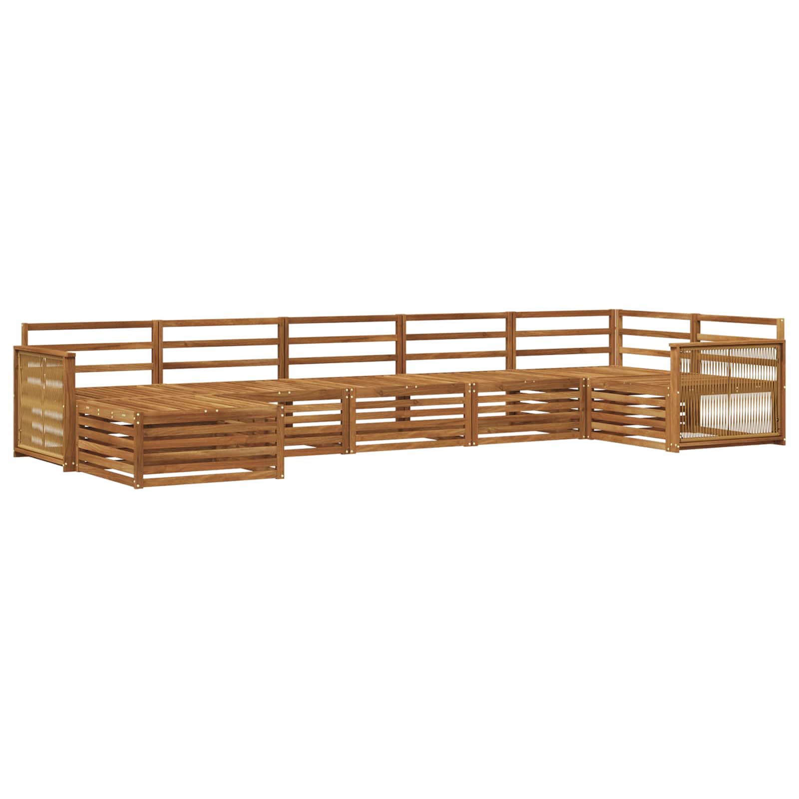 Zunanja garnitura za sedenje 7 pcs Naravna - slika 2