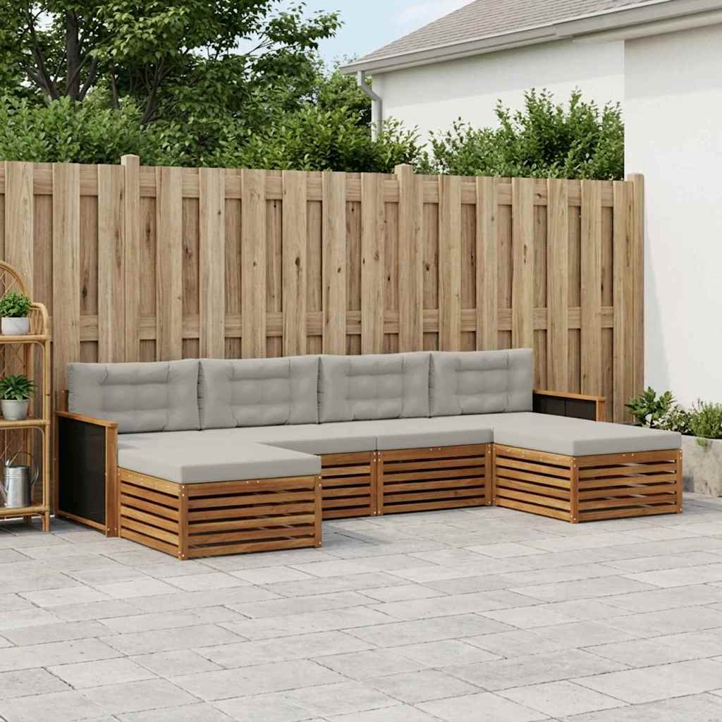 Sofa-Sets met kussen 6 pcs Massief Acaciahout image 1