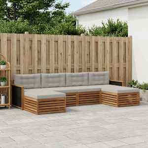 Sedežne garniture z blazino 6 pcs Masiven les akacije