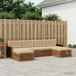 Sedežne garniture z blazino 6 pcs Masiven les akacije