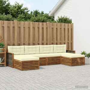 Sedežne garniture z blazino 6 pcs Masiven les akacije