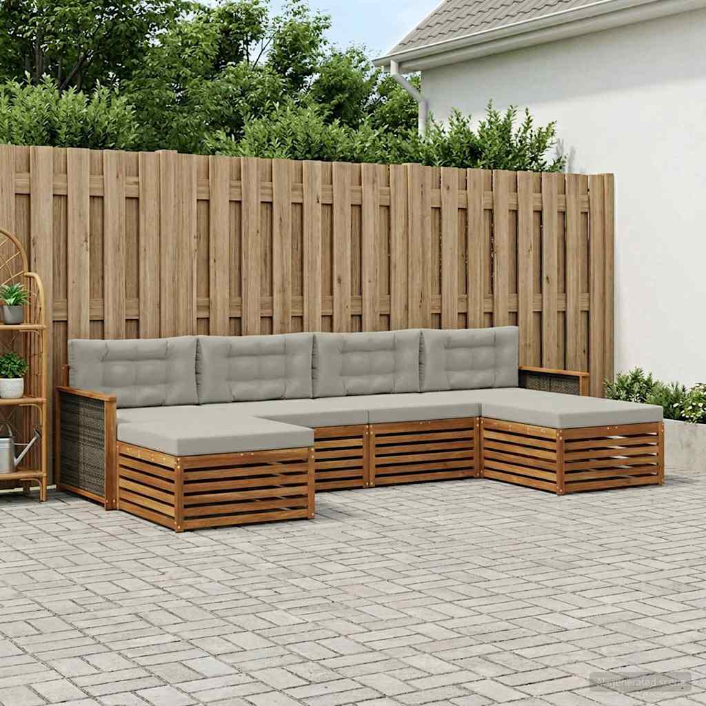Sofa-Sets met kussen 6 pcs Massief Acaciahout image 1