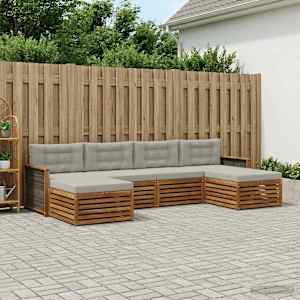 Sedežne garniture z blazino 6 pcs Masiven les akacije