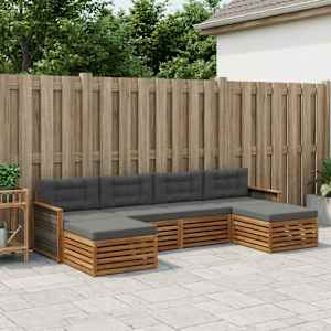 Sedežne garniture z blazino 6 pcs Masiven les akacije