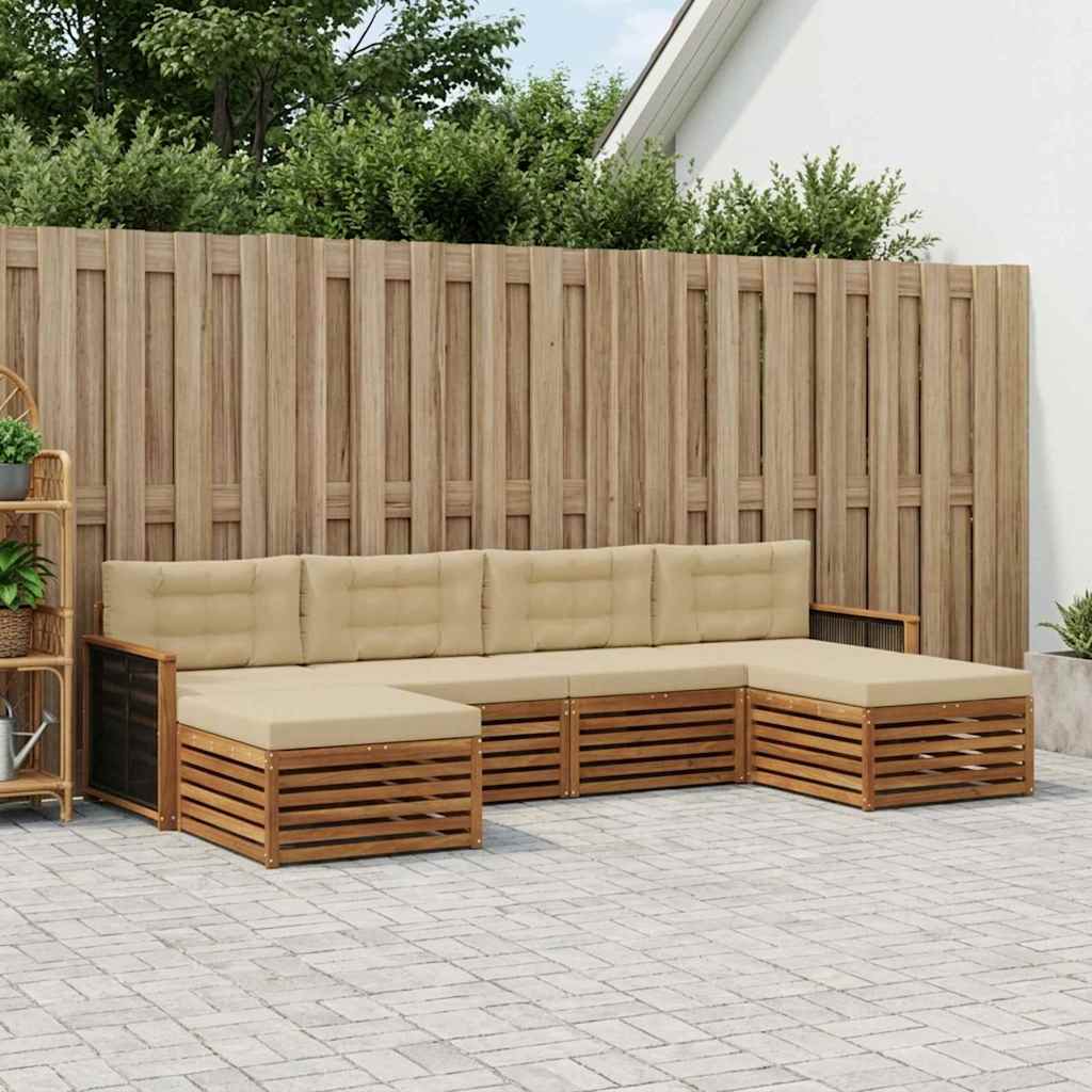 Sofa-Sets met kussen 6 pcs Massief Acaciahout image 1