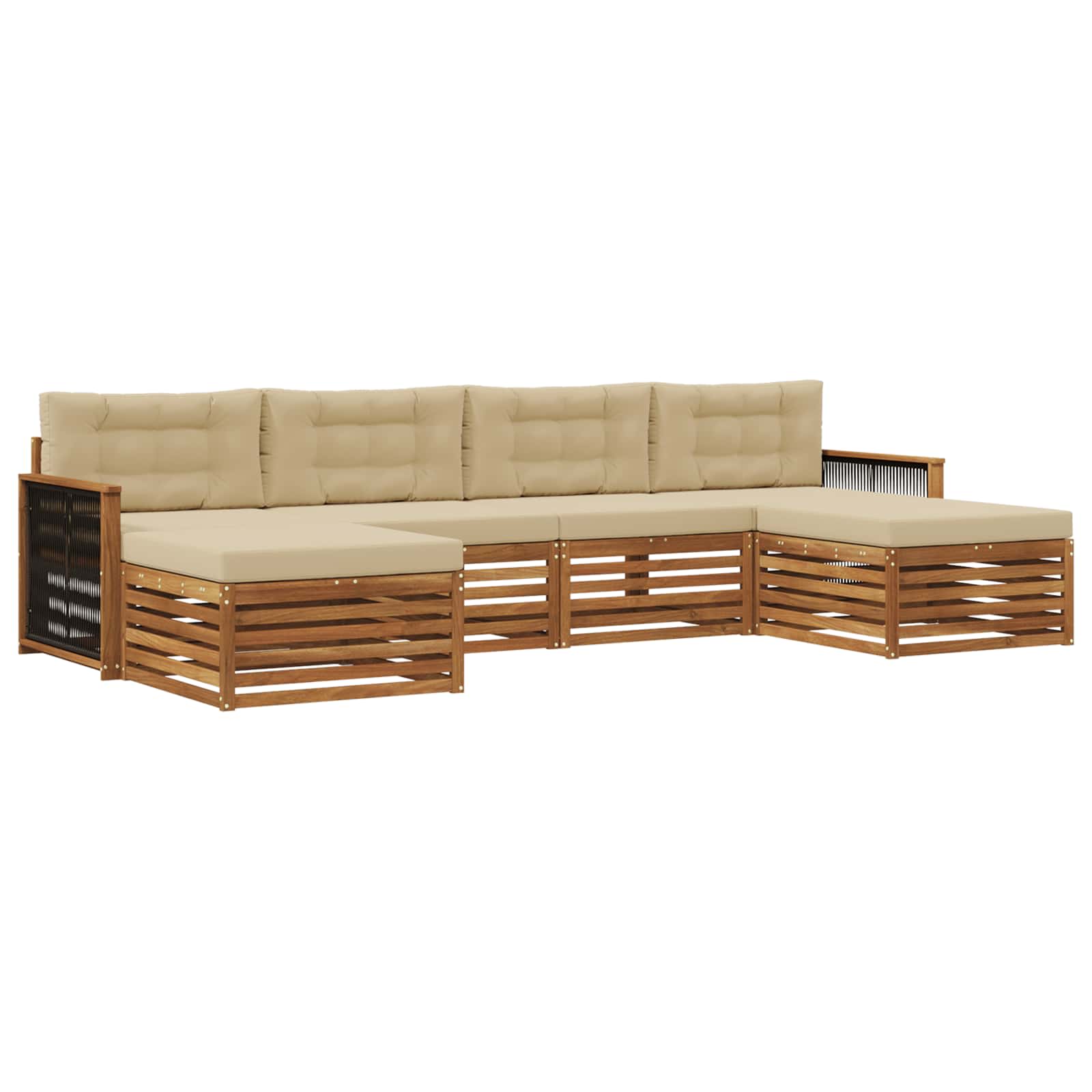 Sofa-Sets met kussen 6 pcs Massief Acaciahout image 2