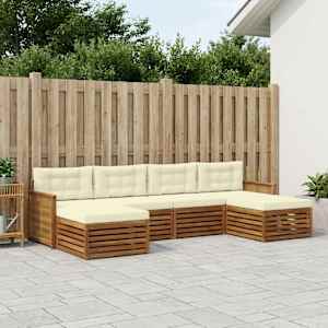 Sedežne garniture z blazino 6 pcs Masiven les akacije