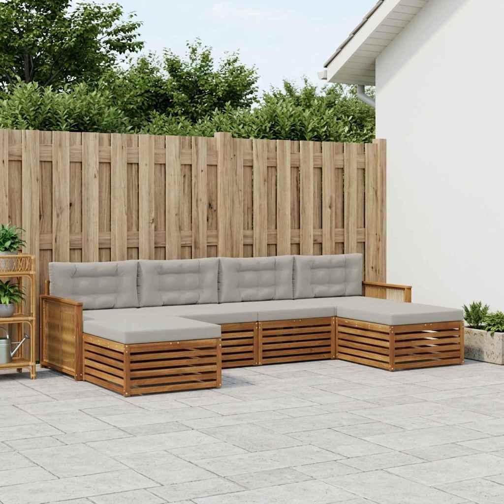 Sofa-Sets met kussen 6 pcs Massief Acaciahout image 1