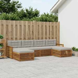 Sedežne garniture z blazino 6 pcs Masiven les akacije