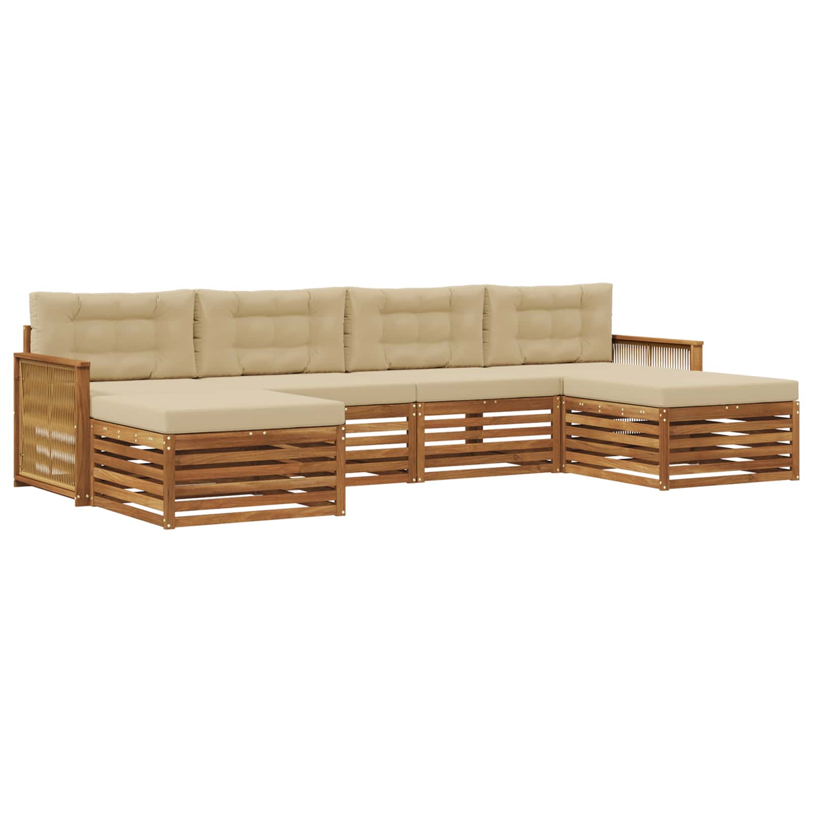 Sofa-Sets met kussen 6 pcs Massief Acaciahout image 2