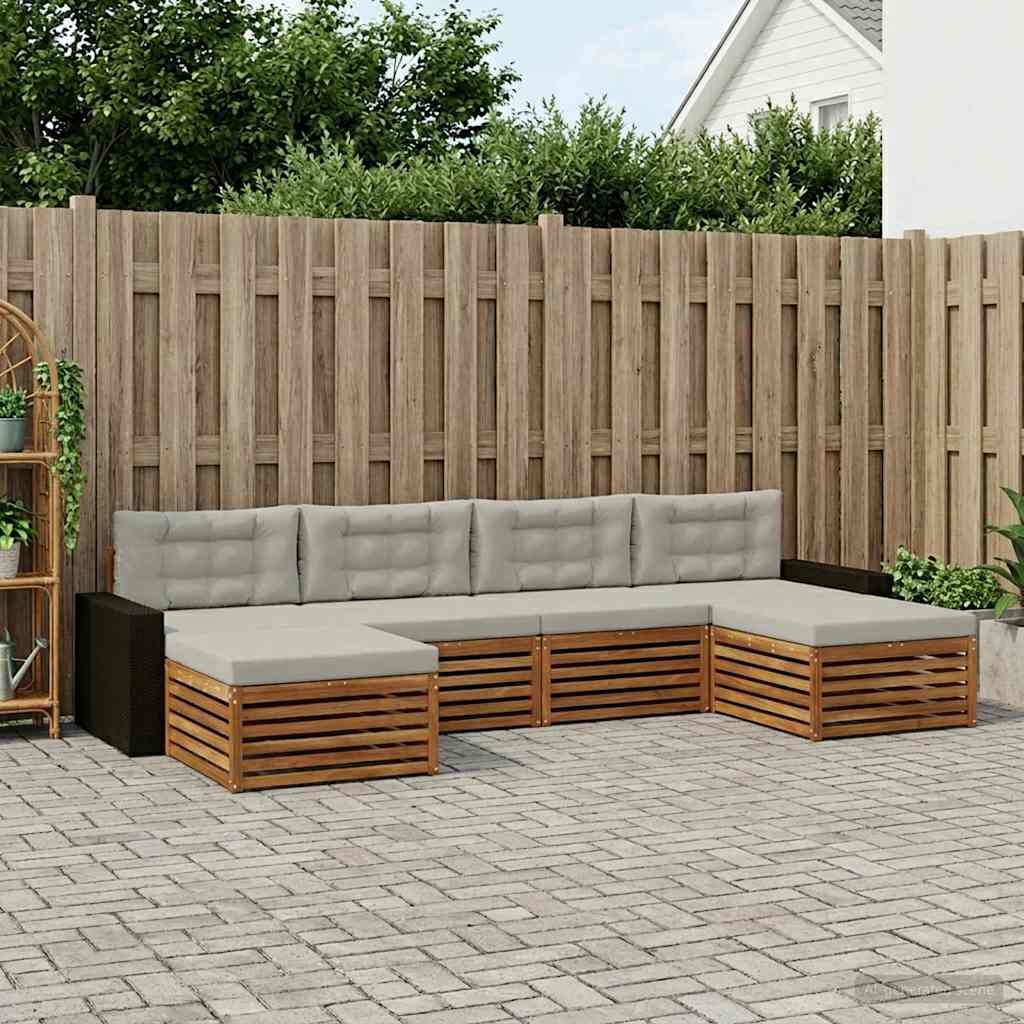 Sofa-Sets met kussen 6 pcs Massief Acaciahout image 1