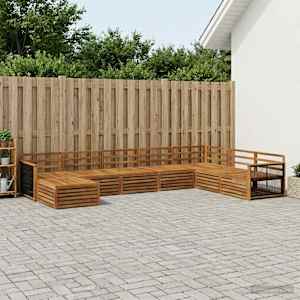 Zunanja garnitura za sedenje 8 pcs Naravna