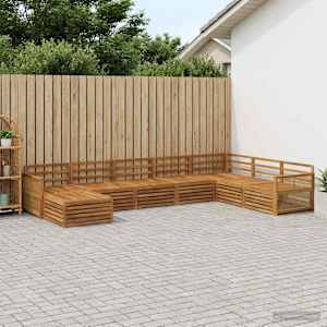 Zunanja garnitura za sedenje 8 pcs Naravna
