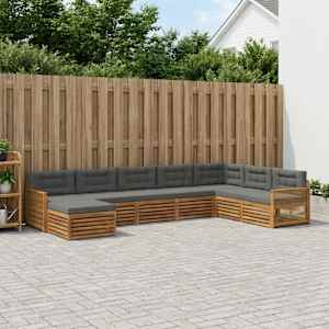 Zunanja garnitura za sedenje 8 pcs Naravna in antracitna