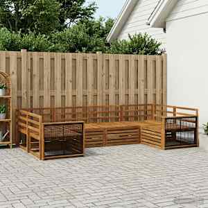 Zunanja garnitura za sedenje 6 pcs Naravna