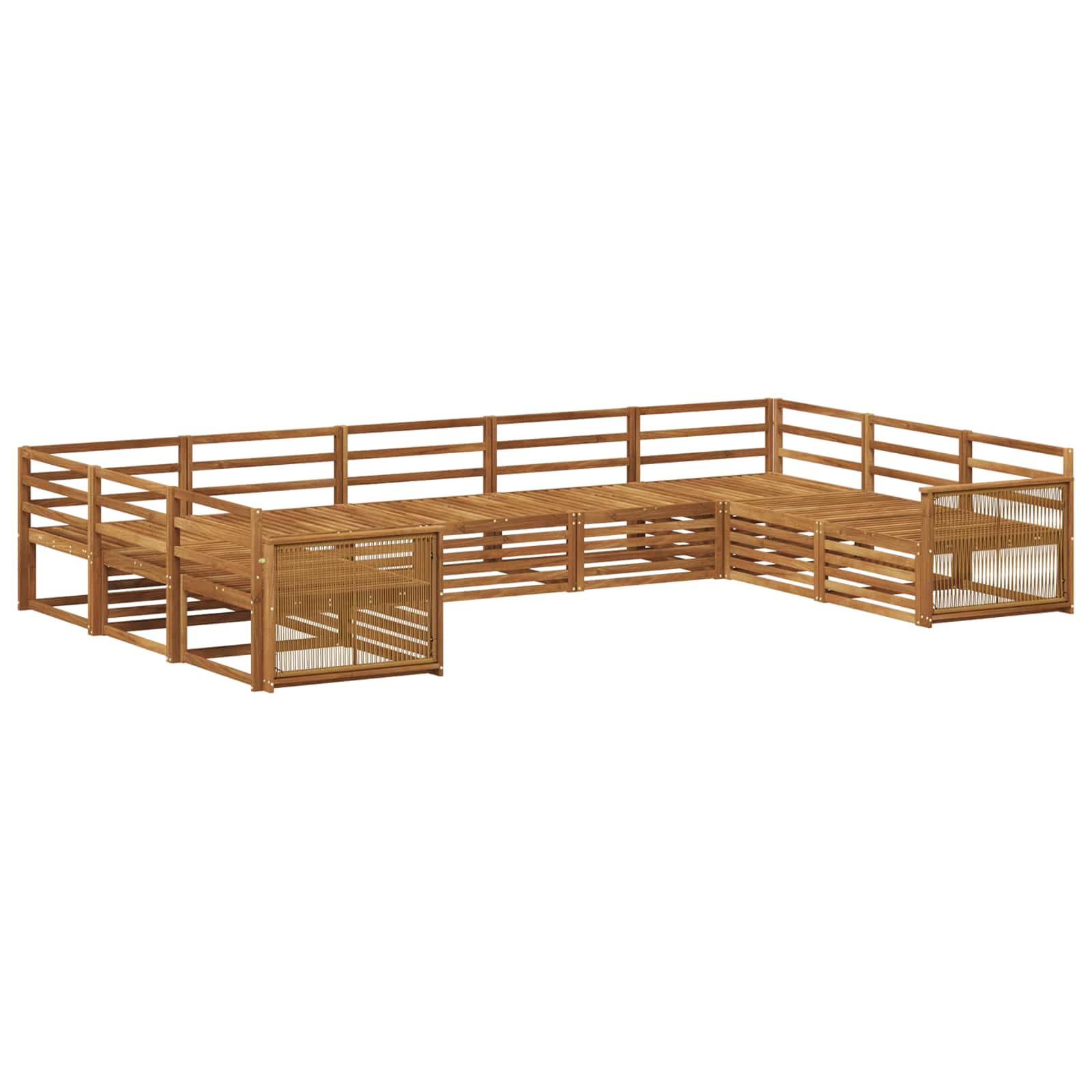 Buiten bankenset 9 pcs Naturel Massief Acaciahout image 2