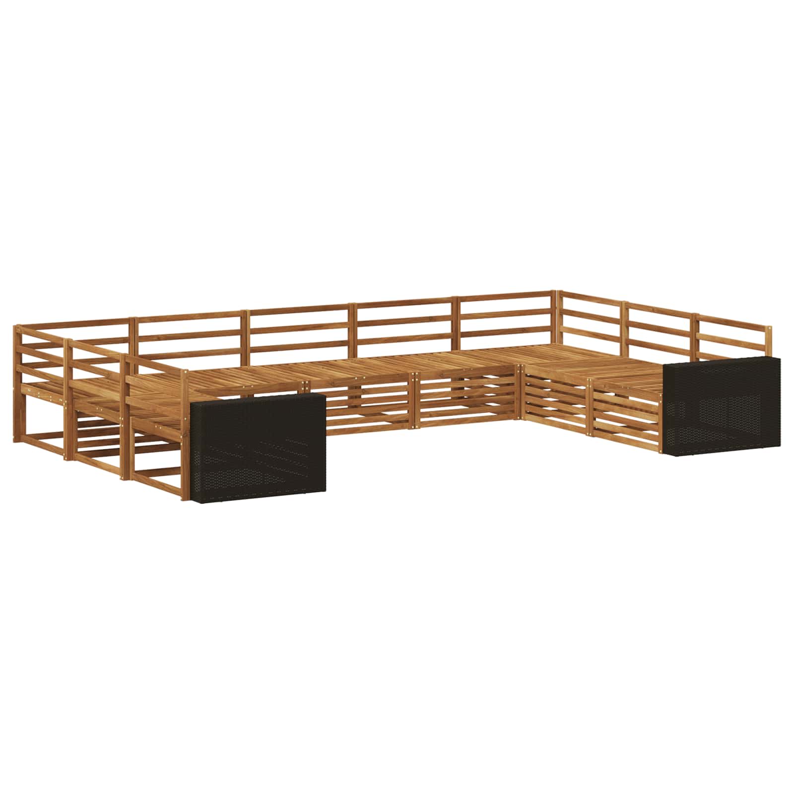 Buiten bankenset 9 pcs Naturel Massief Acaciahout image 2