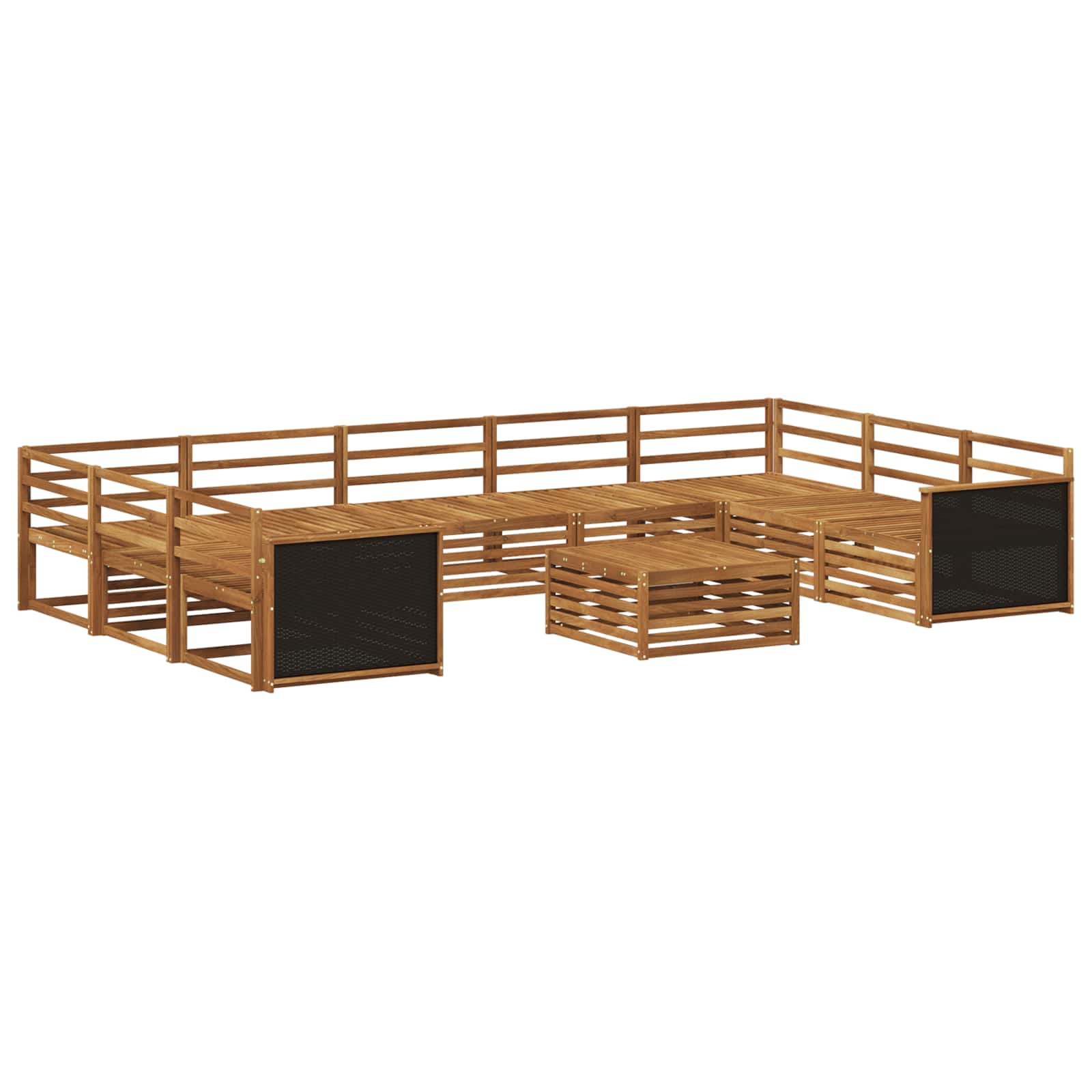 Buiten bankenset 10 pcs Naturel Massief Acaciahout image 1