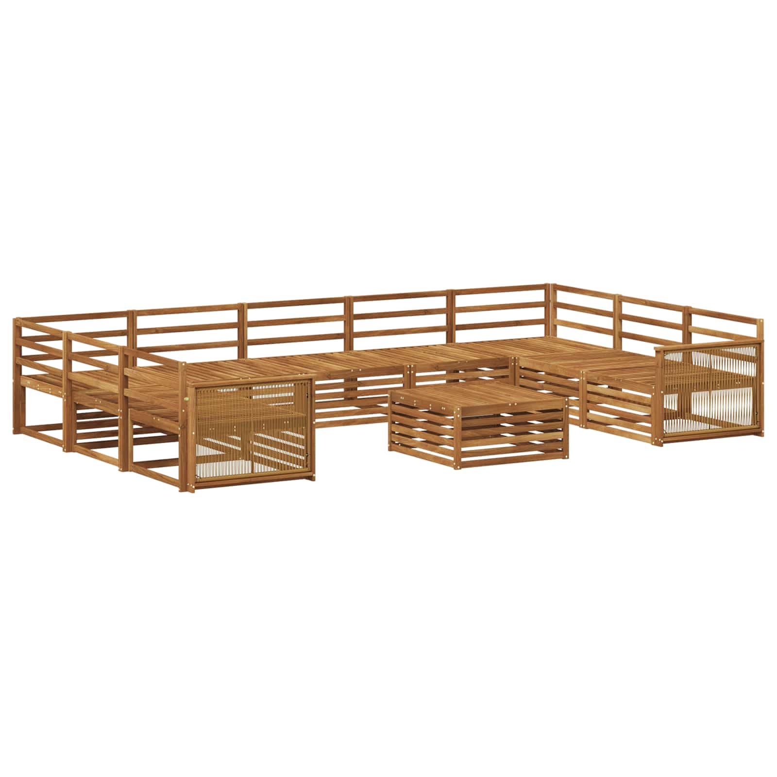 Buiten bankenset 10 pcs Naturel Massief Acaciahout image 1