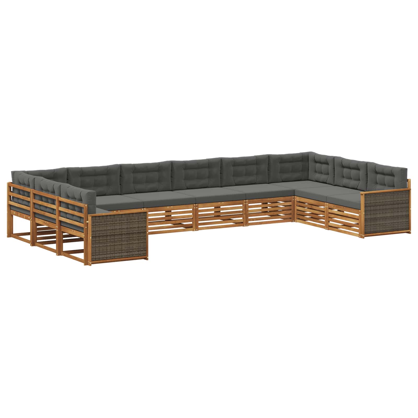 Sofa-Sets met kussen 10 pcs Massief Acaciahout image 1