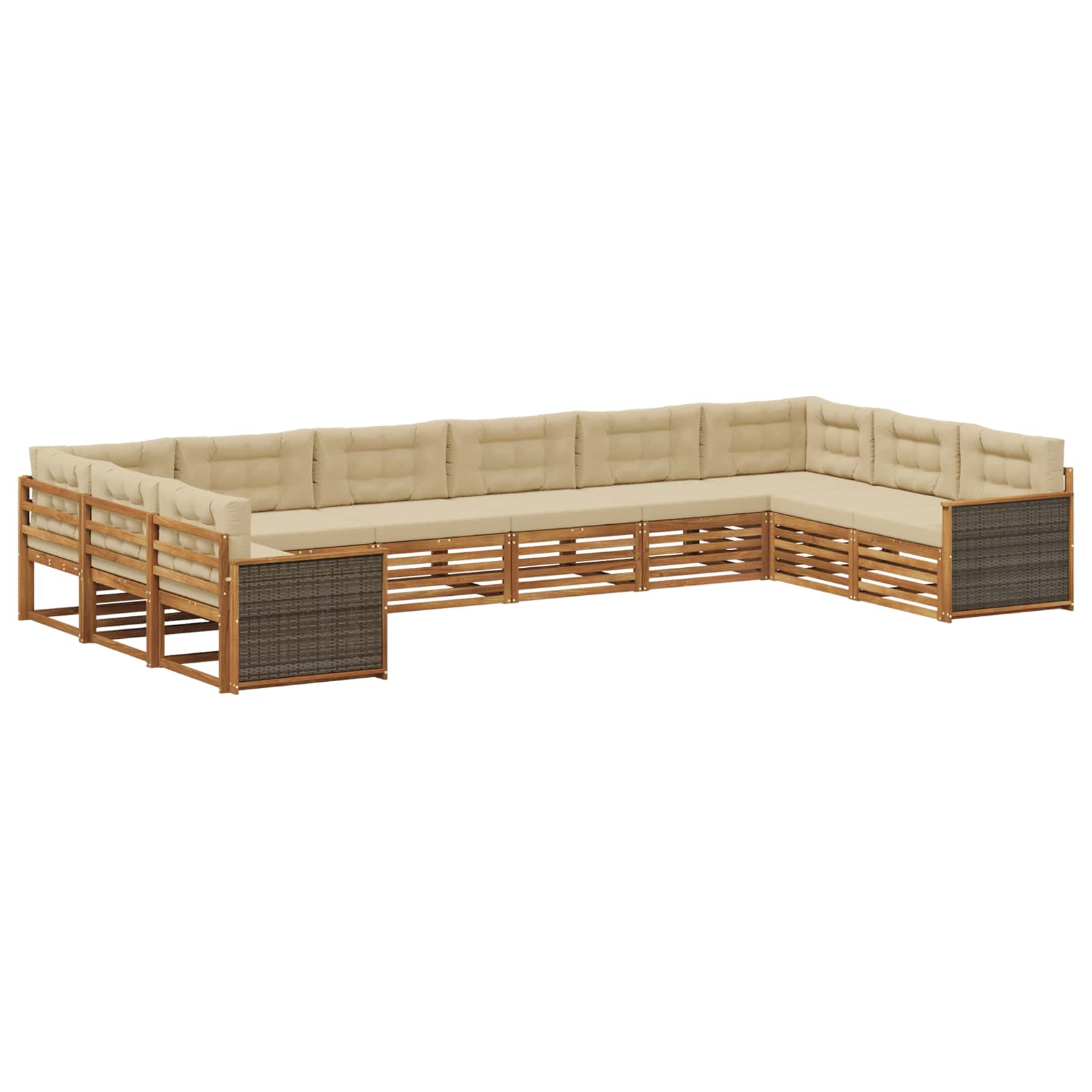 Sofa-Sets met kussen 10 pcs Massief Acaciahout image 1