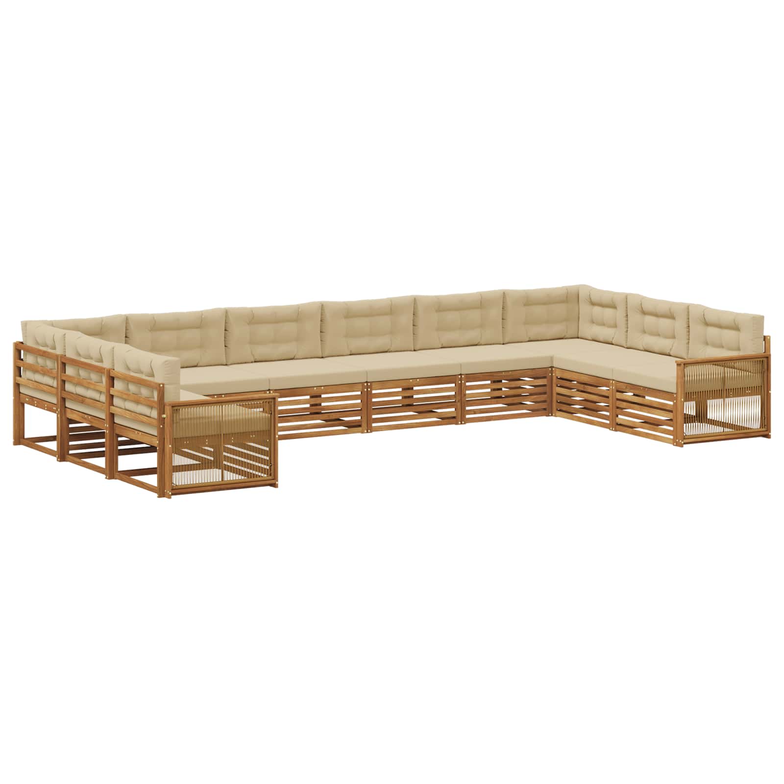 Sofa-Sets met kussen 10 pcs Massief Acaciahout image 1