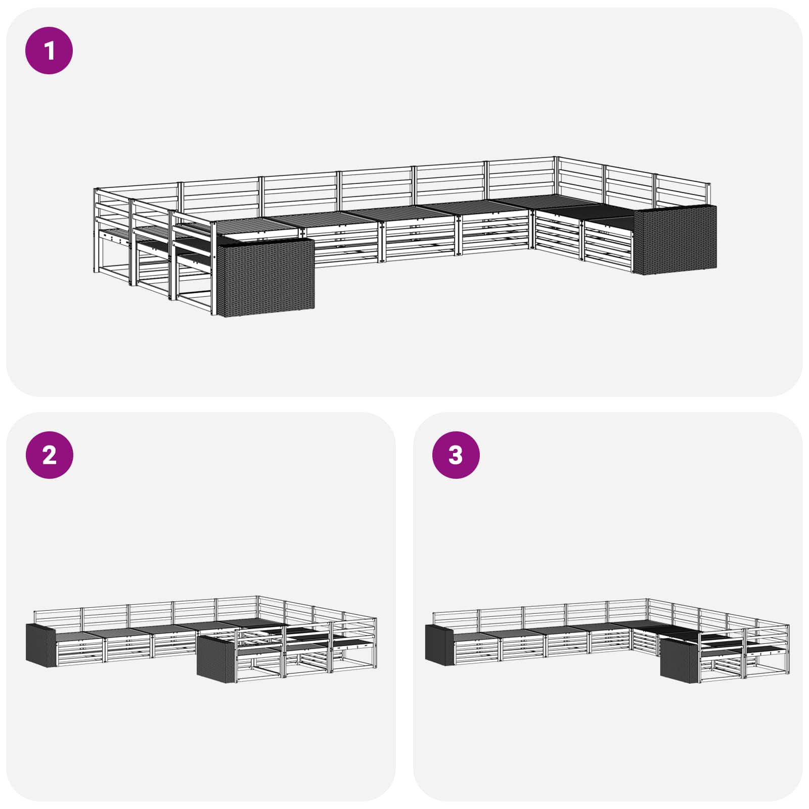 Sofa-Sets 10 pcs Massief Acaciahout image 5