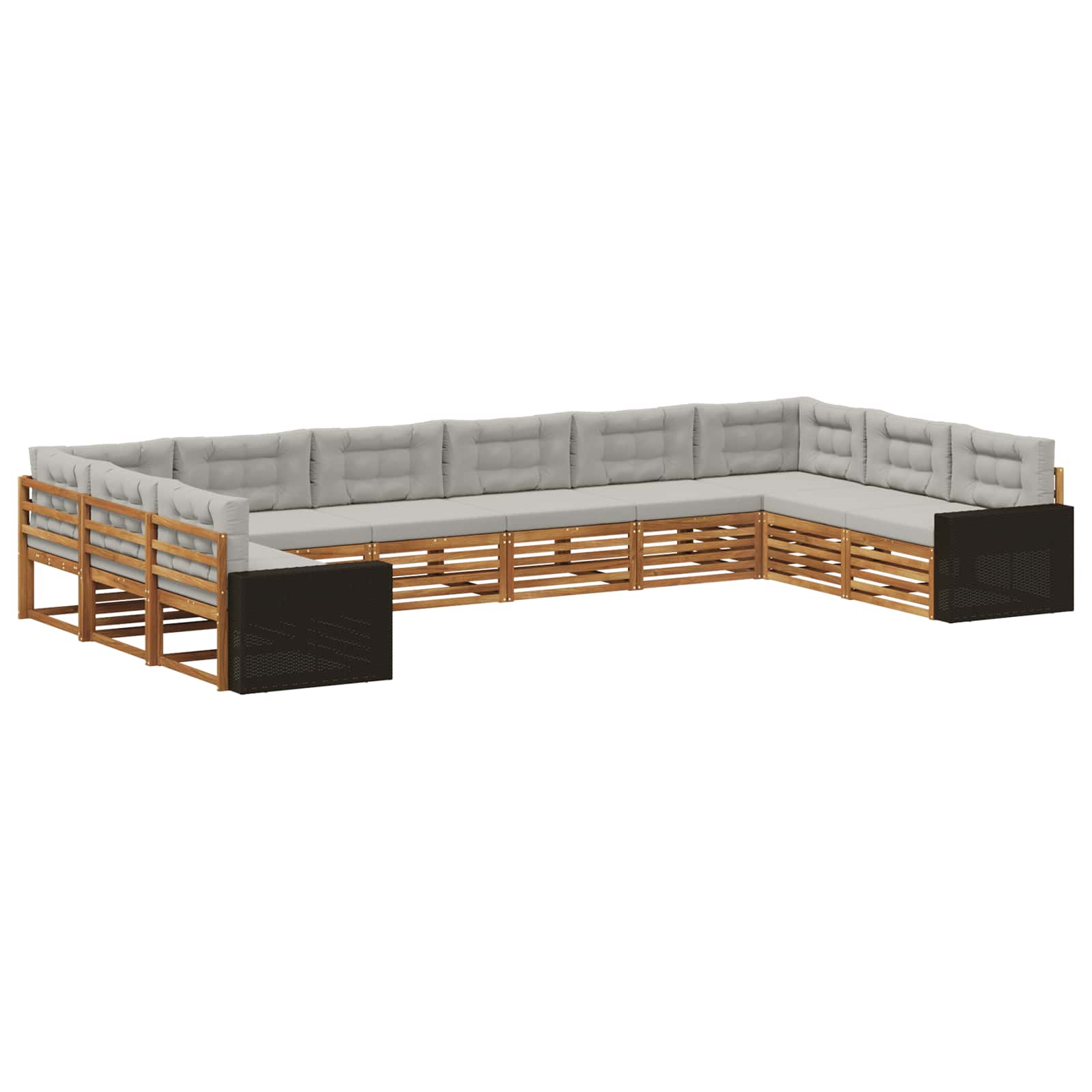Sofa-Sets met kussen 10 pcs Massief Acaciahout image 1