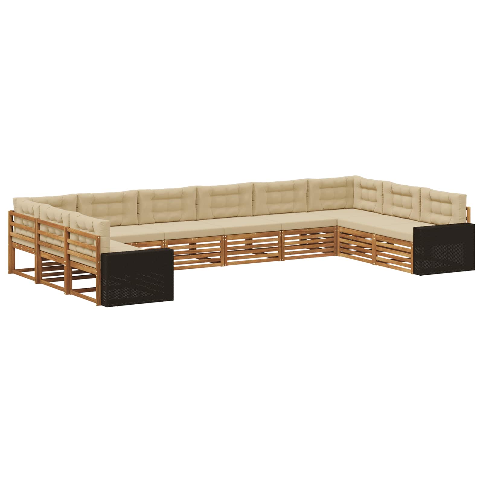 Sofa-Sets met kussen 10 pcs Massief Acaciahout image 1