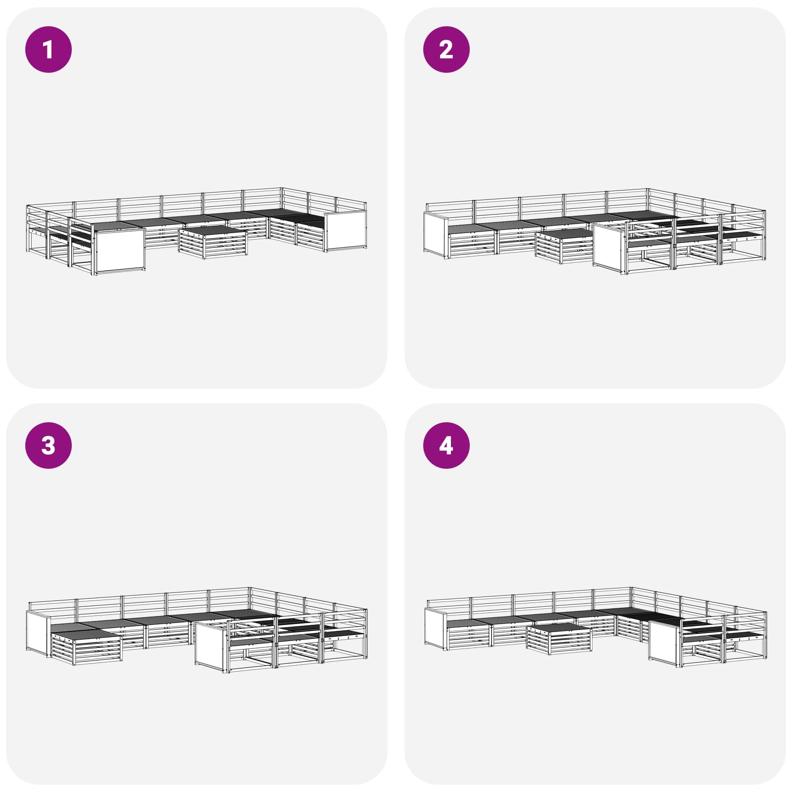 Sofa-Sets 11 pcs Massief Acaciahout image 7
