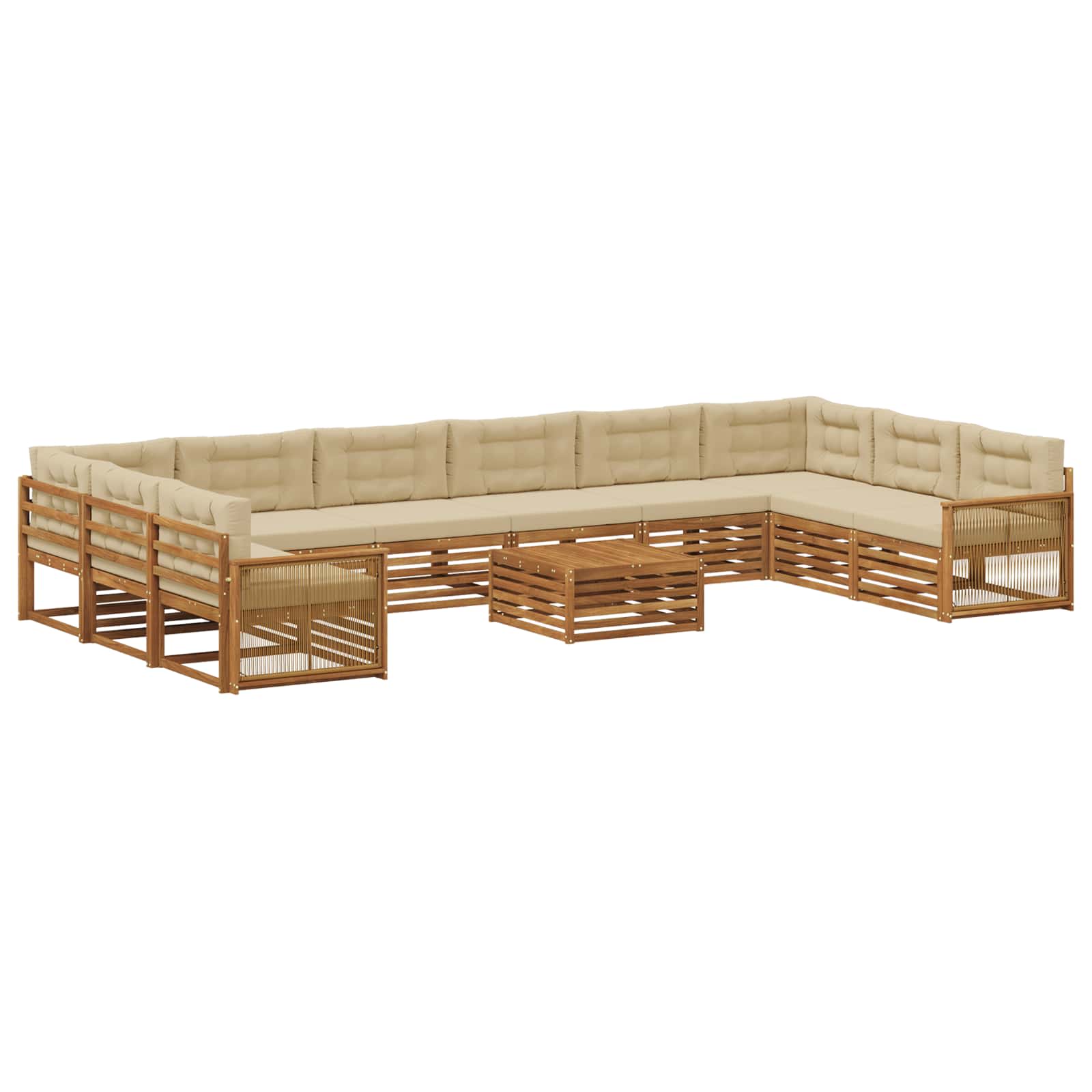 Sofa-Sets met kussen 11 pcs Massief Acaciahout image 1
