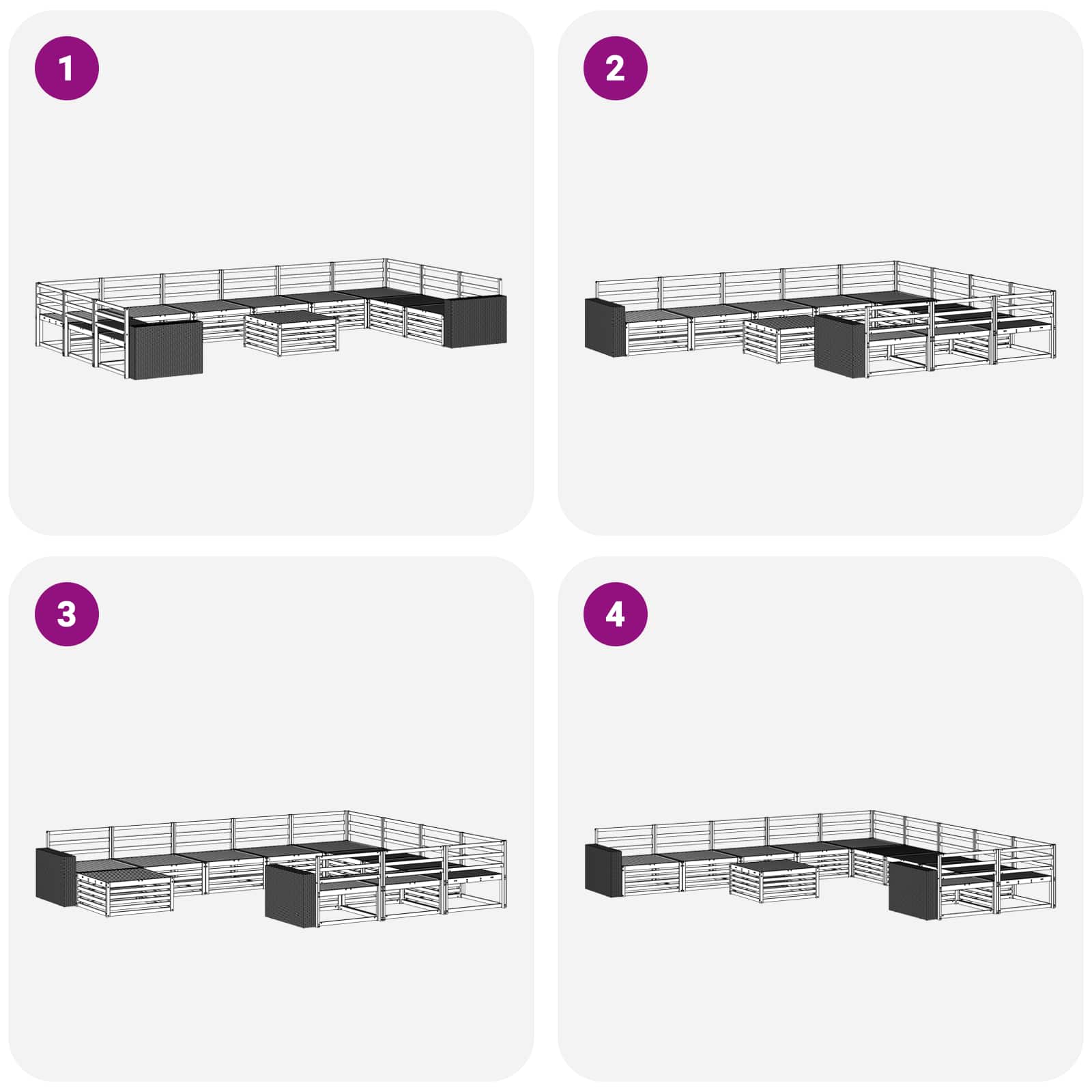 Sofa-Sets 11 pcs Massief Acaciahout image 7
