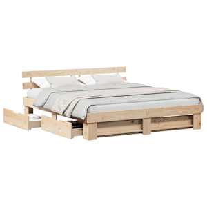 vidaXL Voodi raam sahtliga peaga Pruun 200 x 200 cm Tahke m&auml;nd