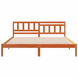Rám postele Voskově hnědá 200 x 200 cm Masivní borové dřevo - obrázek 4