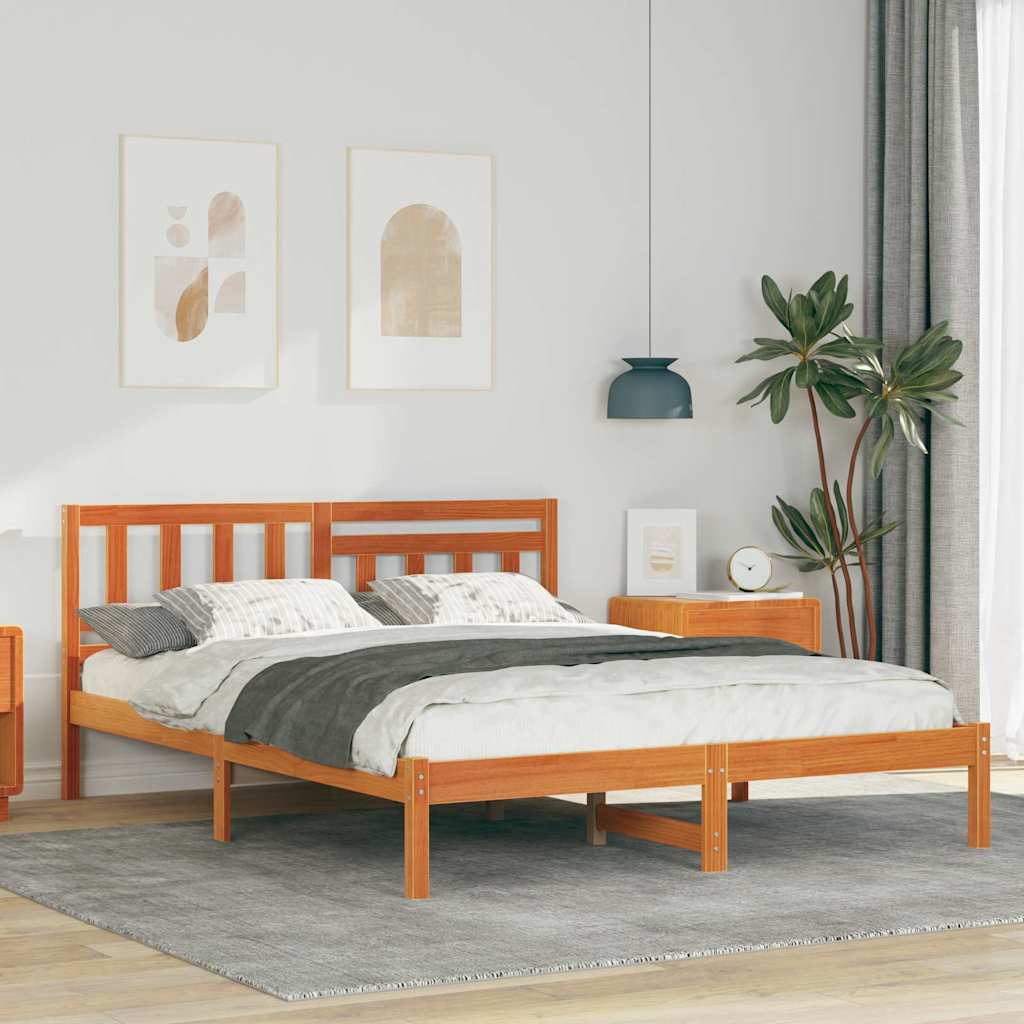 Bedframe Wasbruin 120 x 200 cm Massief grenenhout