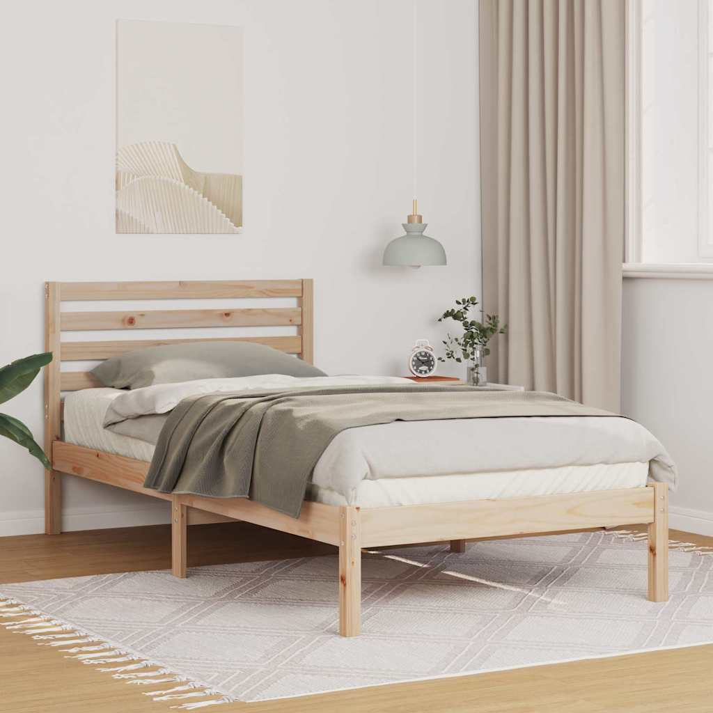 Voodi raam peaga Pruun 80 x 200 cm Tihe mänd