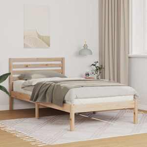Konstrukcija postelje Rjava 100 x 200 cm Masivno borovo les