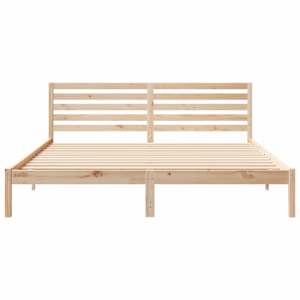Rám postele s čelo Hnědá 200 x 200 cm Masivní borové dřevo - obrázek 5