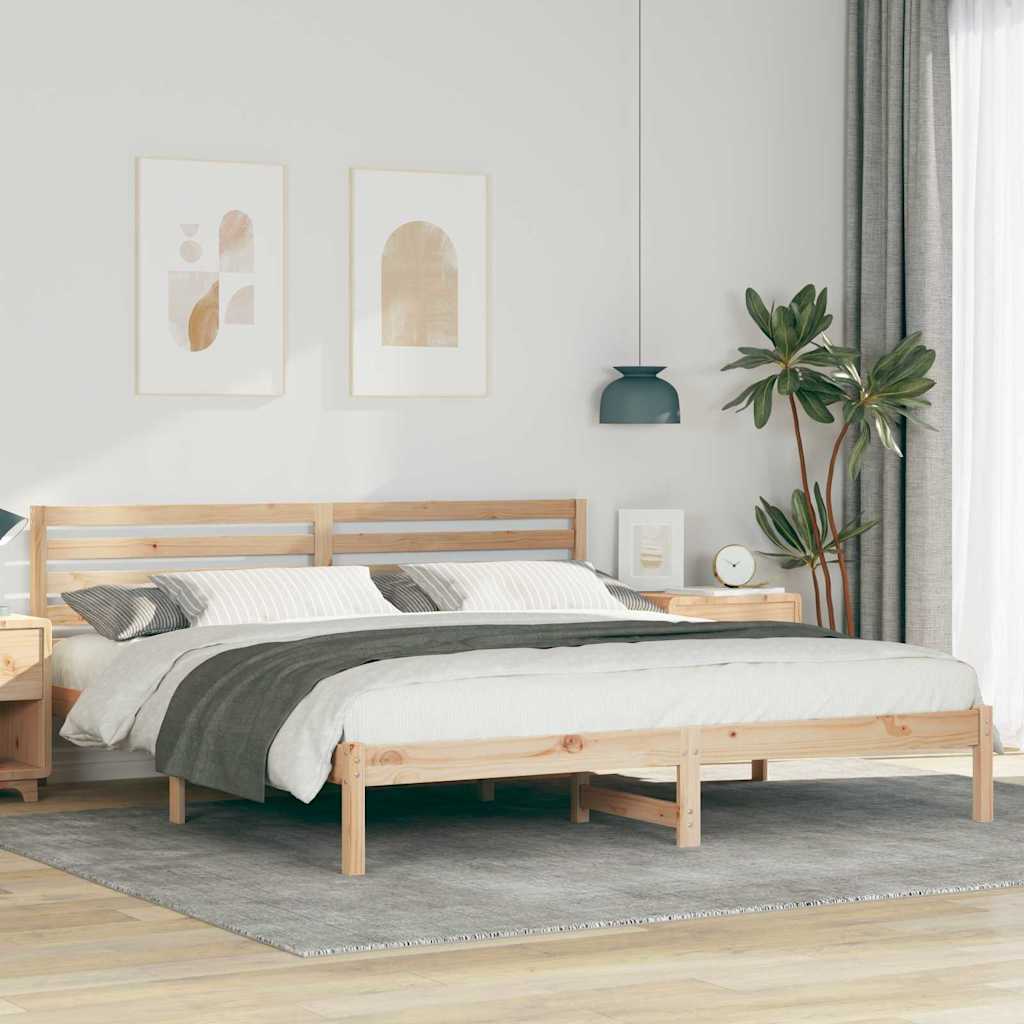 Voodi raam peaga Pruun 180 x 200 cm Tihe mänd