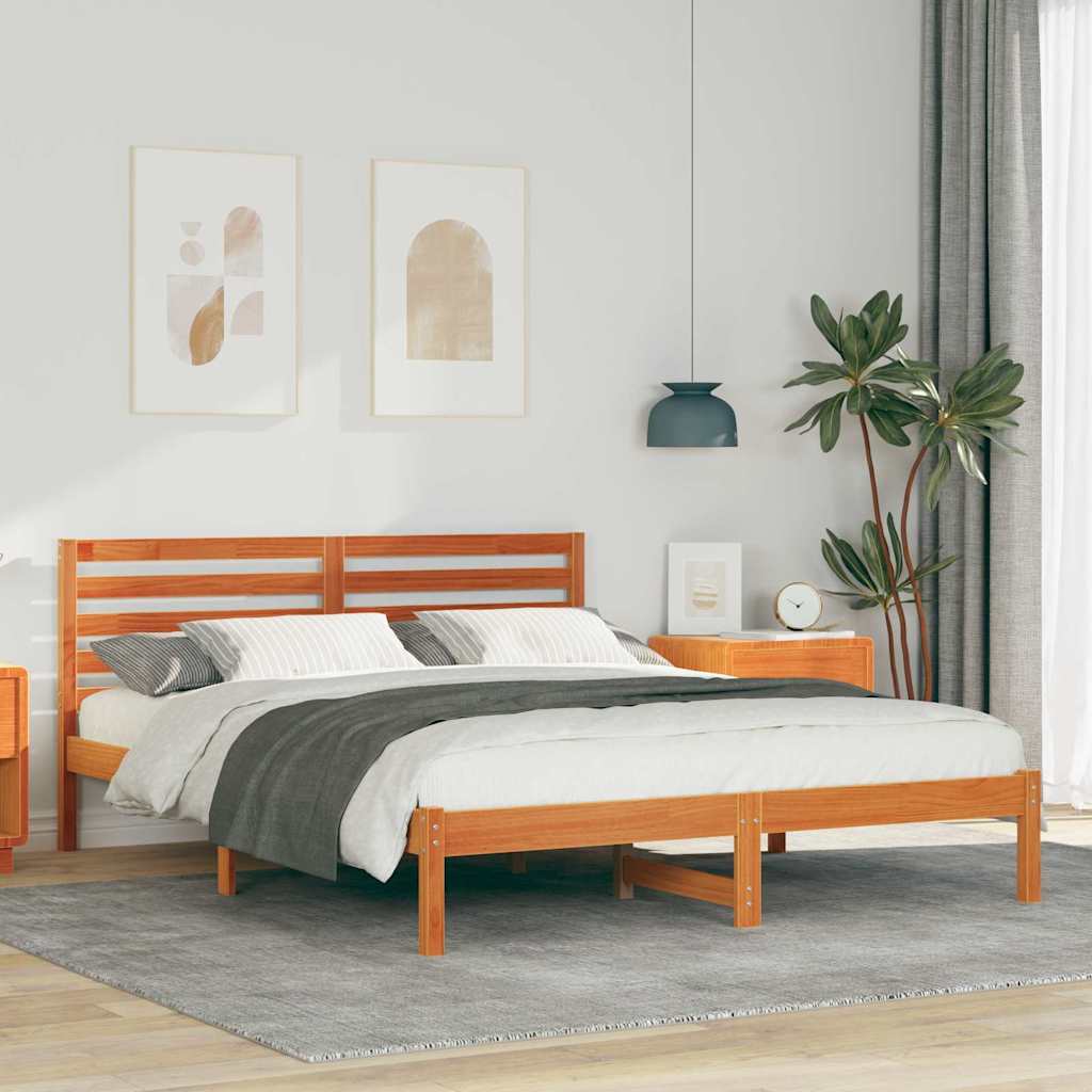 Bedframe Wasbruin 140 x 200 cm Massief grenenhout