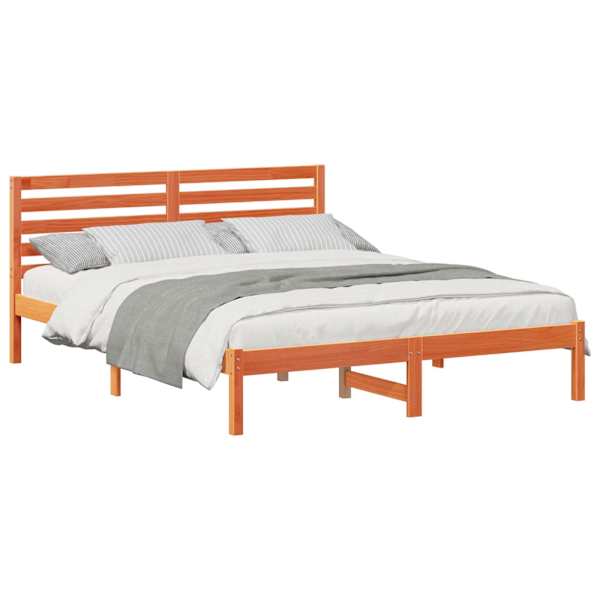 vidaXL Voodi raam peaga Vahapruun 140 x 200 cm Tahke m&auml;nd
