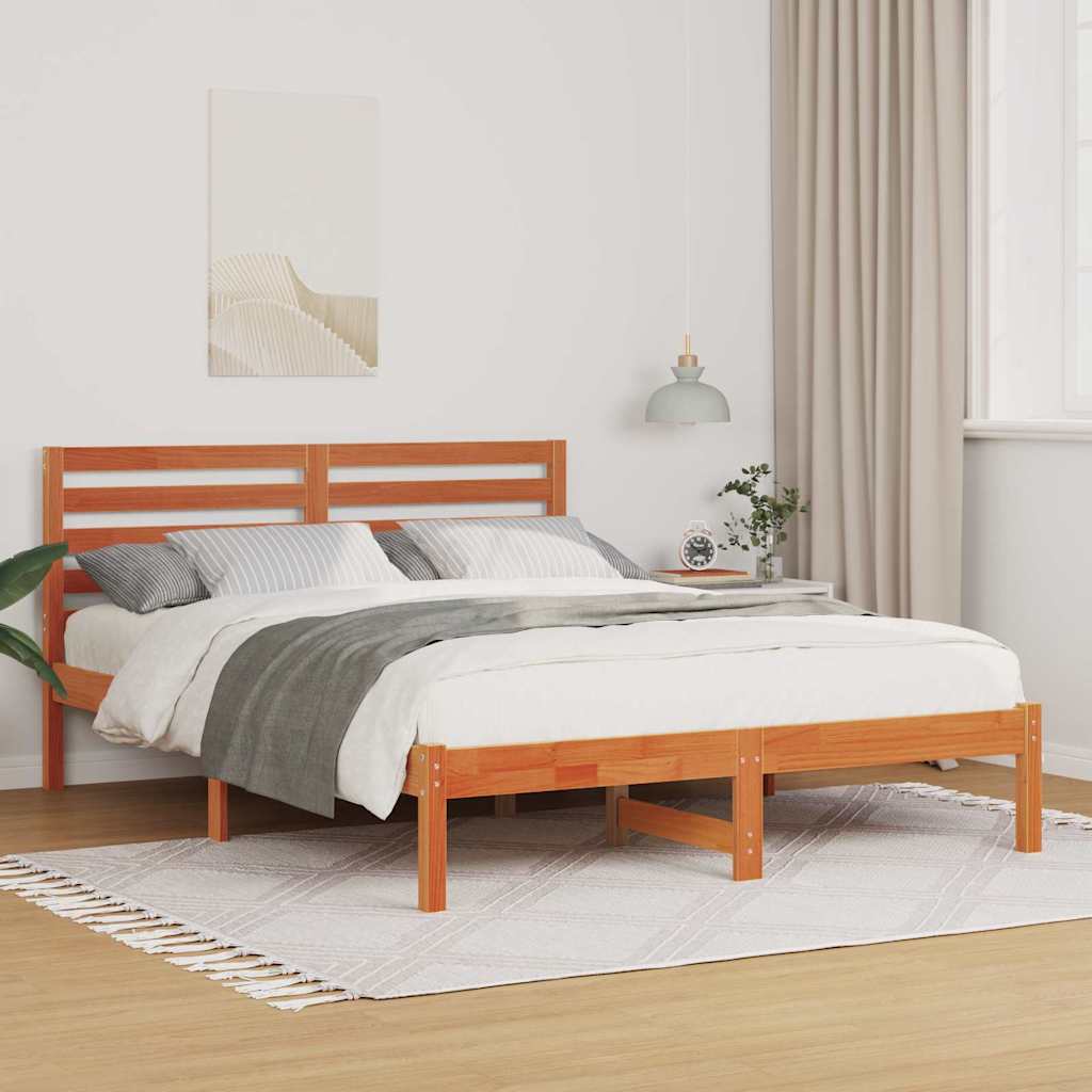 Bedframe Wasbruin 120 x 190 cm Massief grenenhout
