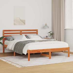 Konstrukcija postelje z vzglavjem Voskast rjav 120 x 190 cm