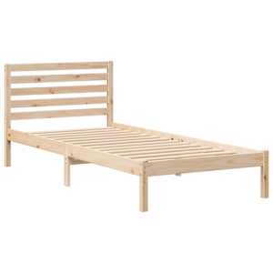 Rám postele s čelo Hnědá 80 x 210 cm Masivní borové dřevo - obrázek 4