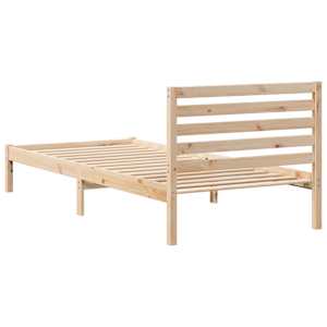 Rám postele s čelo Hnědá 80 x 210 cm Masivní borové dřevo - obrázek 7
