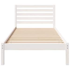Rám postele s čelo Bílá 100 x 210 cm Masivní borové dřevo - obrázek 5